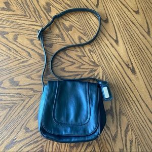 Liz Claiborne vegan leather black crossbody satchel